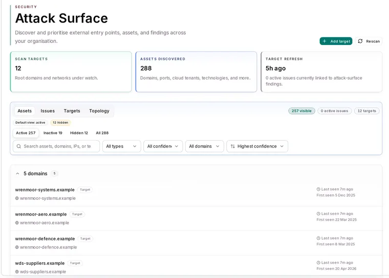Attack surface in Apexward Assure